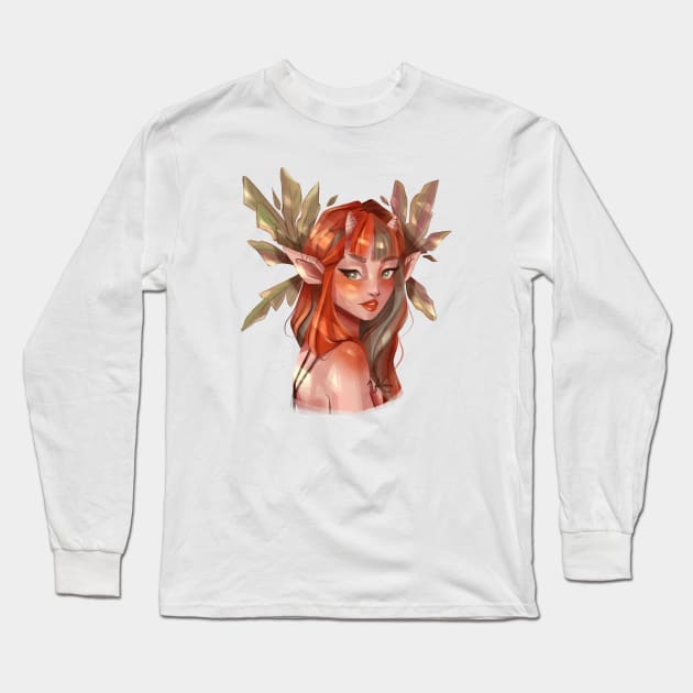 Forest Elfin Long Sleeve T-Shirt by Valerchikko 